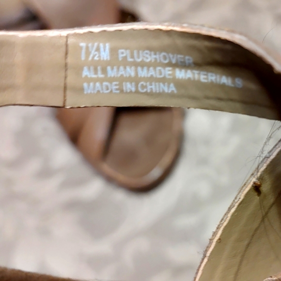 🤎 Super Comfy Vintage Aerosoles Tan & Cork Strappy Wedge Heels - 7.5M - Picture 15 of 15